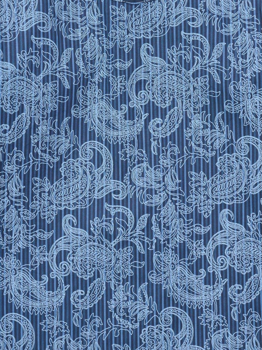 Boy's Ely Cattleman Long Sleeve Paisley Print Snap Shirt- Denim Blue & Burgundy - Ely Cattleman - Flyclothing LLC