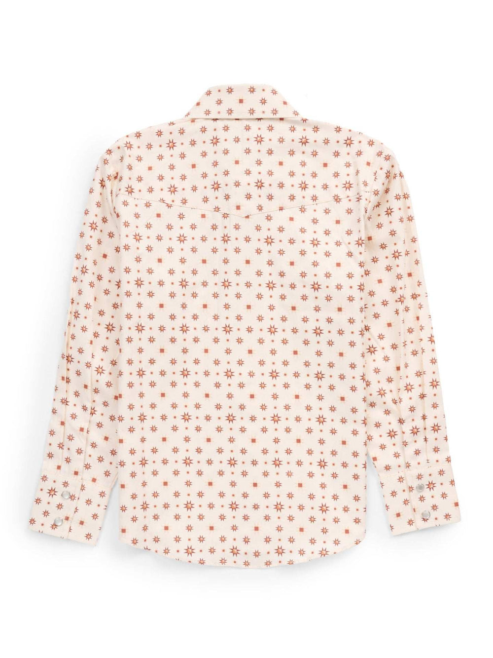 Boy's Ely Cattleman Long Sleeve Retro Star Print Snap Shirt- Ecru - Ely Cattleman - Flyclothing LLC
