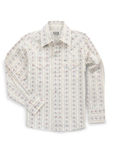 Boy's Ely Cattleman Long Sleeve Wallpaper Floral Print Snap Shirt-Ecru