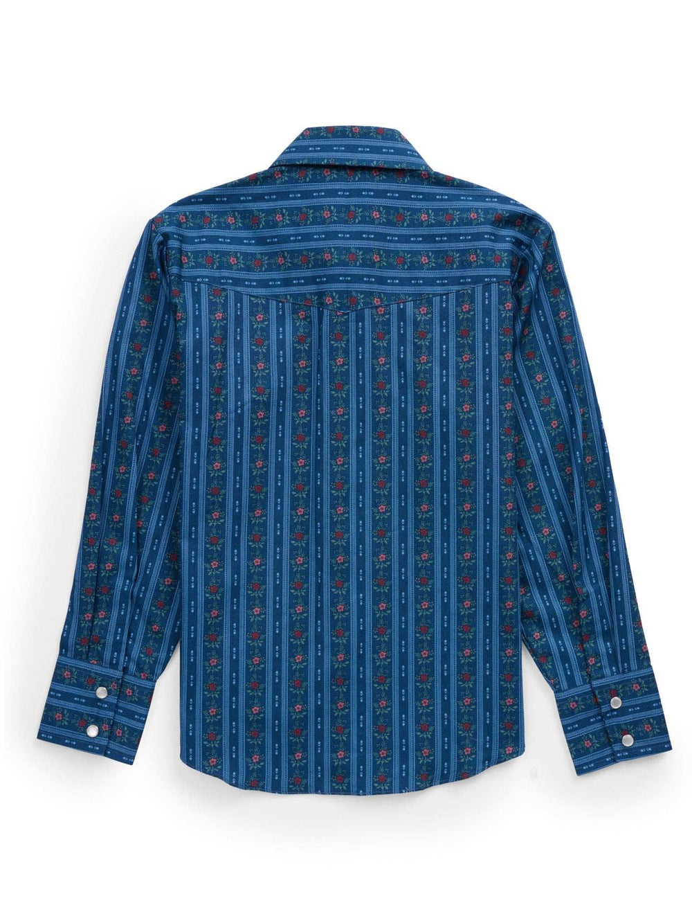 Boy's Ely Cattleman Long Sleeve Wallpaper Floral Print Snap Shirt- Navy - Ely Cattleman - Flyclothing LLC