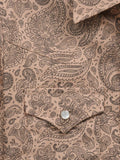 Boy's Ely Cattleman Long Sleeve Paisley Print Snap Shirt- Khaki - Ely Cattleman - Flyclothing LLC
