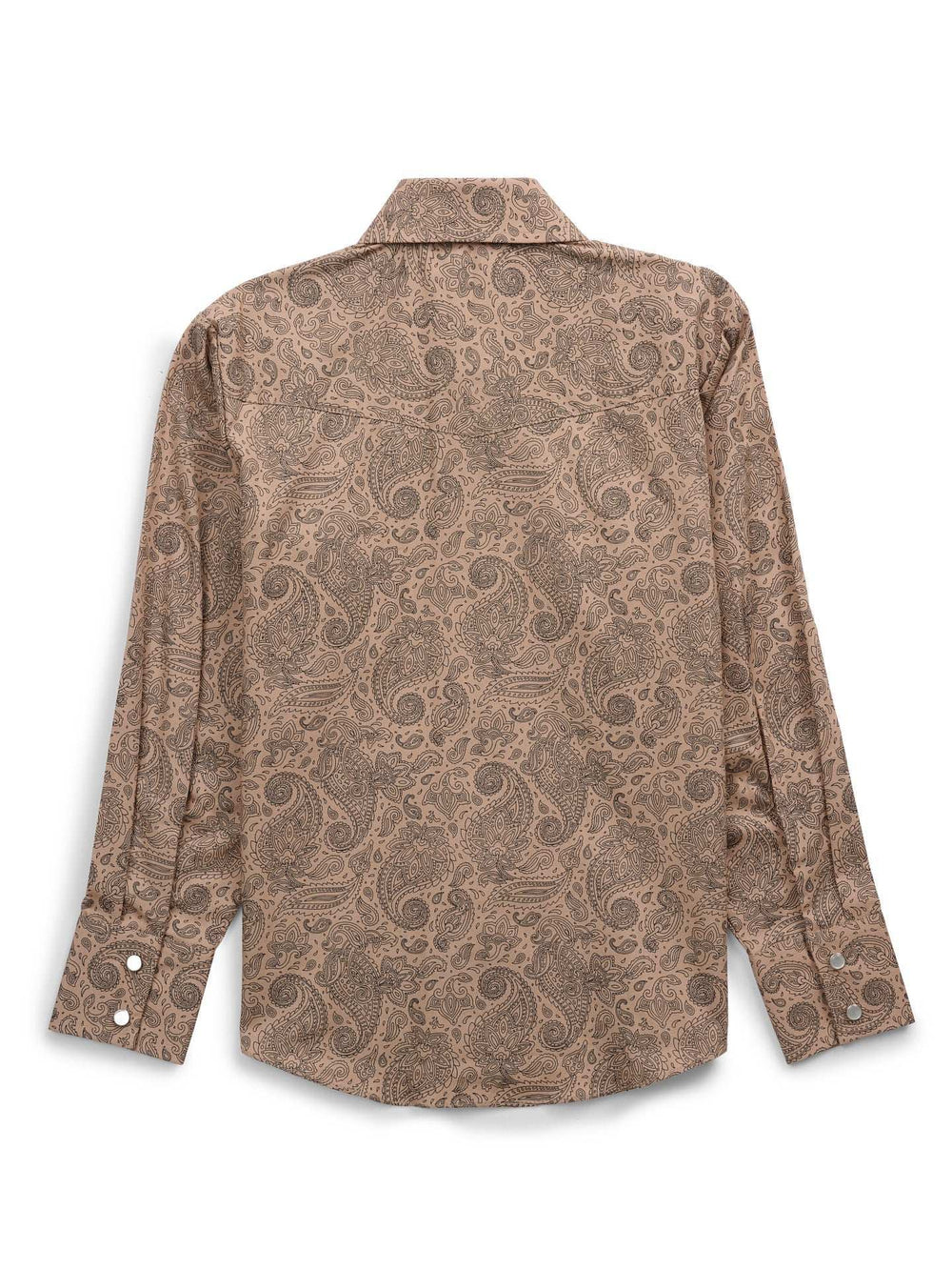 Boy's Ely Cattleman Long Sleeve Paisley Print Snap Shirt- Khaki - Ely Cattleman - Flyclothing LLC
