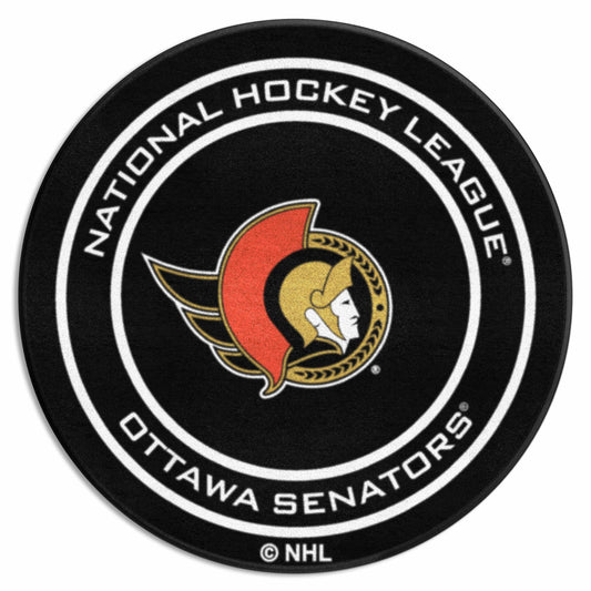 Ottawa Senators Hockey Puck Rug - 27in. Diameter - Ottawa Senators