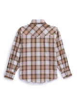 Boy's Ely Cattleman Long Sleeve Textured Plaid Western Snap Shirt- Teal & Khaki - Ely Cattleman - Flyclothing LLC