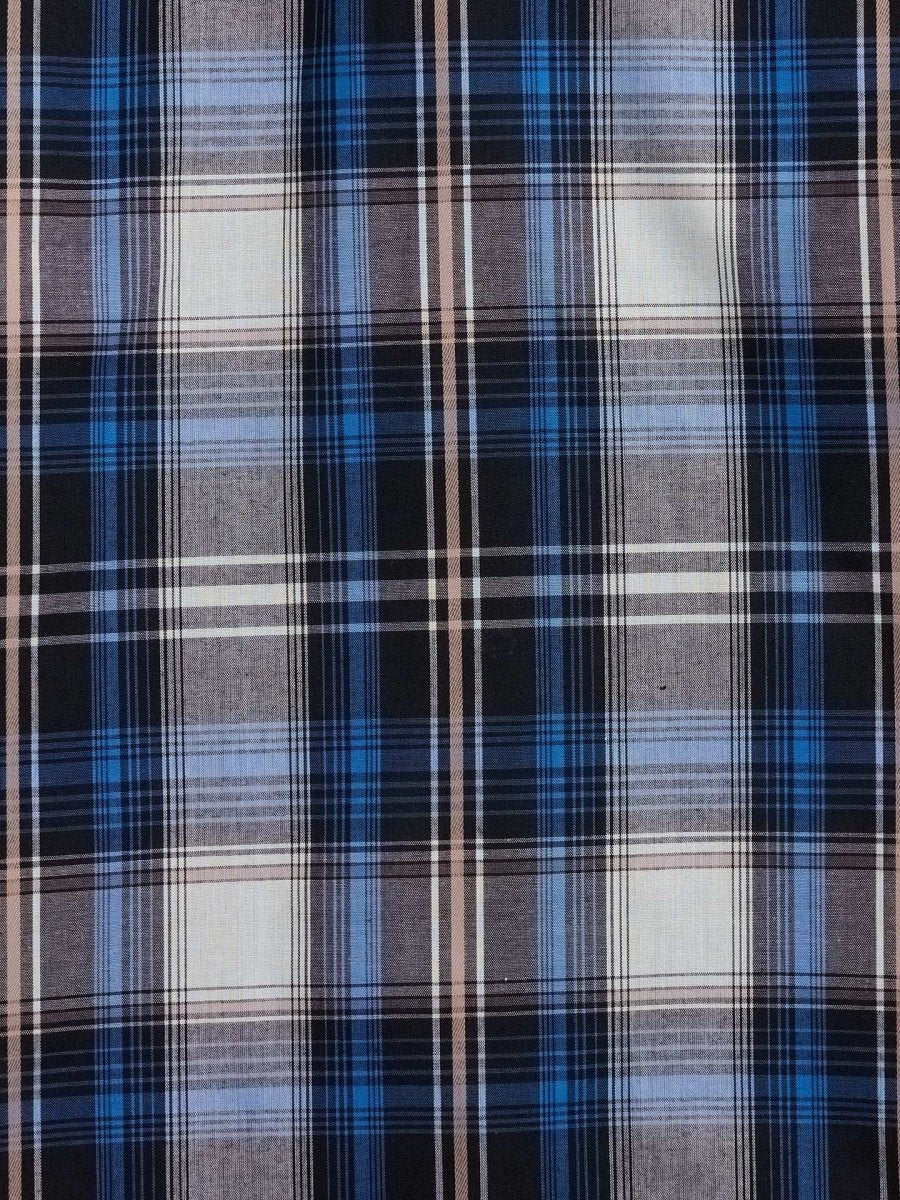 Boy's Ely Cattleman Long Sleeve Textured Plaid Western Snap Shirt- Blue & Burgundy - Ely Cattleman - Flyclothing LLC