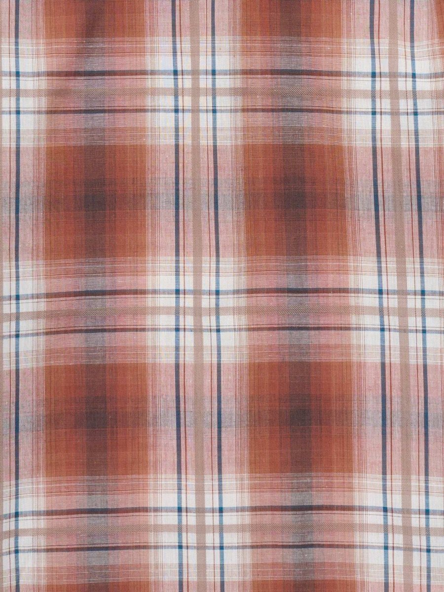 Boy's Ely Cattleman Long Sleeve Textured Plaid Western Snap Shirt- Rust & Navy - Ely Cattleman - Flyclothing LLC