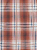 Boy's Ely Cattleman Long Sleeve Textured Plaid Western Snap Shirt- Rust & Navy - Ely Cattleman