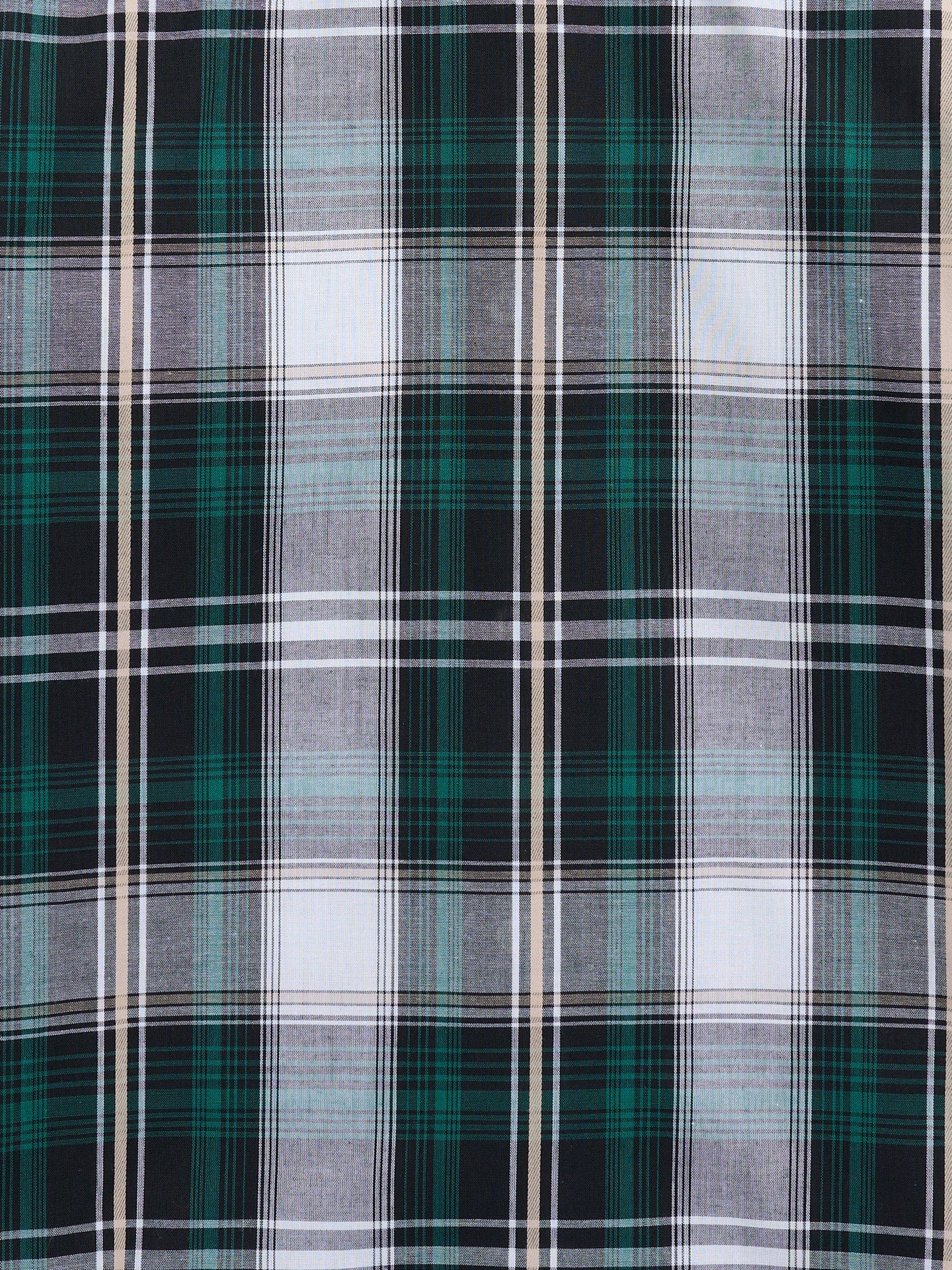 Boy's Ely Cattleman Long Sleeve Textured Green Plaid Western Snap Shirt