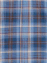 Boy's Ely Cattleman Long Sleeve Textured Plaid Western Snap Shirt-Navy