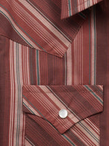 Boy's Ely Cattleman Long Sleeve Textured Stripe Western Snap Shirt- Burgundy - Ely Cattleman - Flyclothing LLC