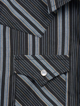 Boy's Ely Cattleman Long Sleeve Textured Stripe Western Snap Shirt- Black - Ely Cattleman - Flyclothing LLC