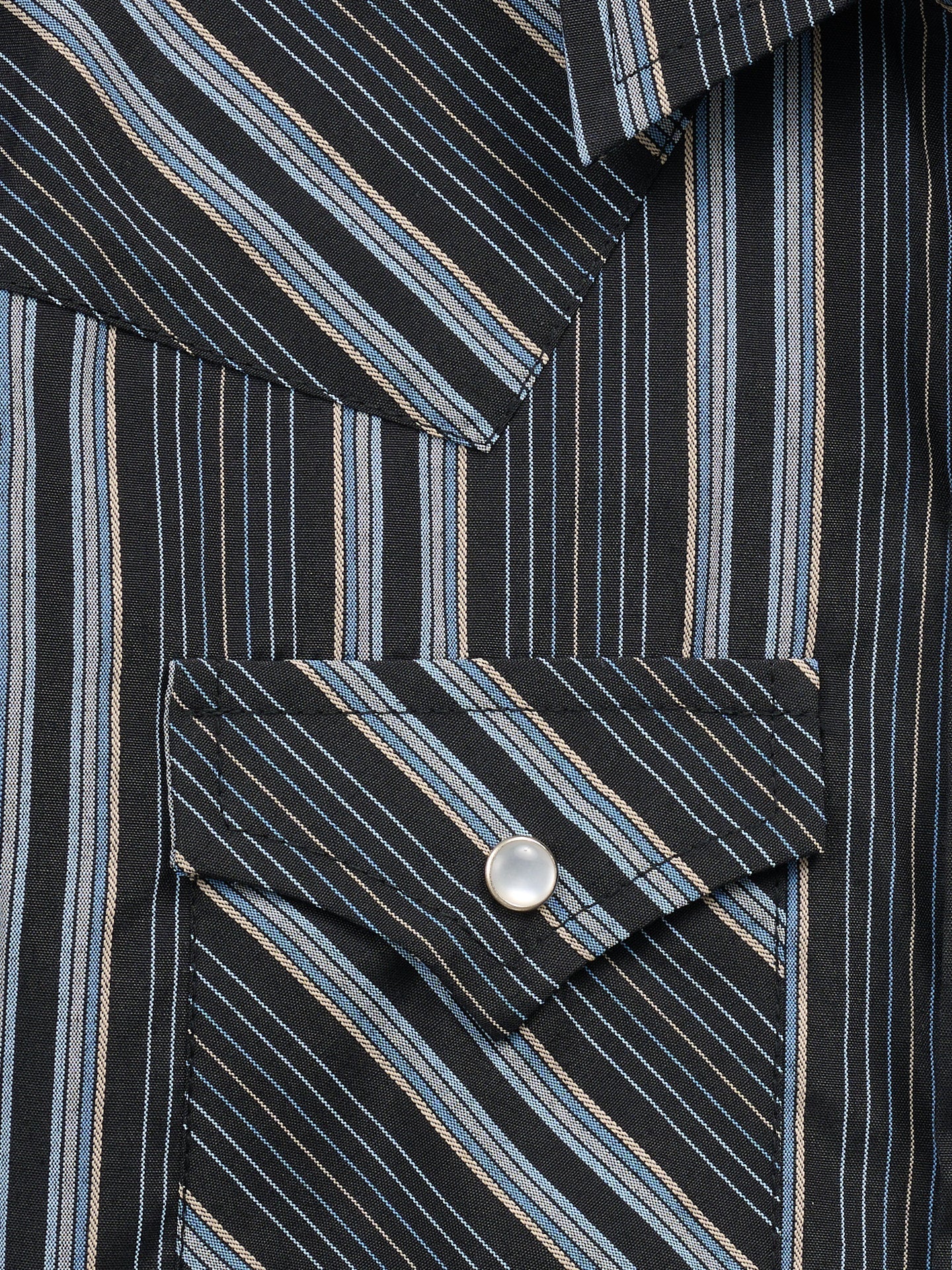 Boy's Ely Cattleman Long Sleeve Textured Stripe Western Snap Shirt- Black