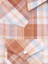 Boy's Ely Cattleman Long Sleeve Textured Plaid Western Snap Shirt- Gold - Ely Cattleman - Flyclothing LLC
