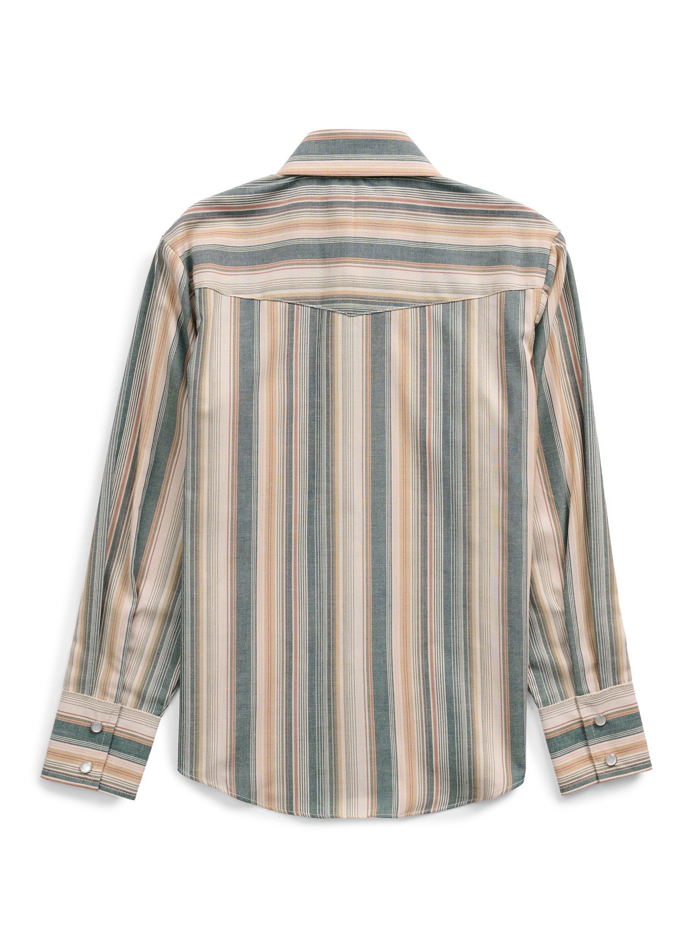 Boy's Ely Cattleman Long Sleeve Textured Ecru Stripe Western Snap Shirt