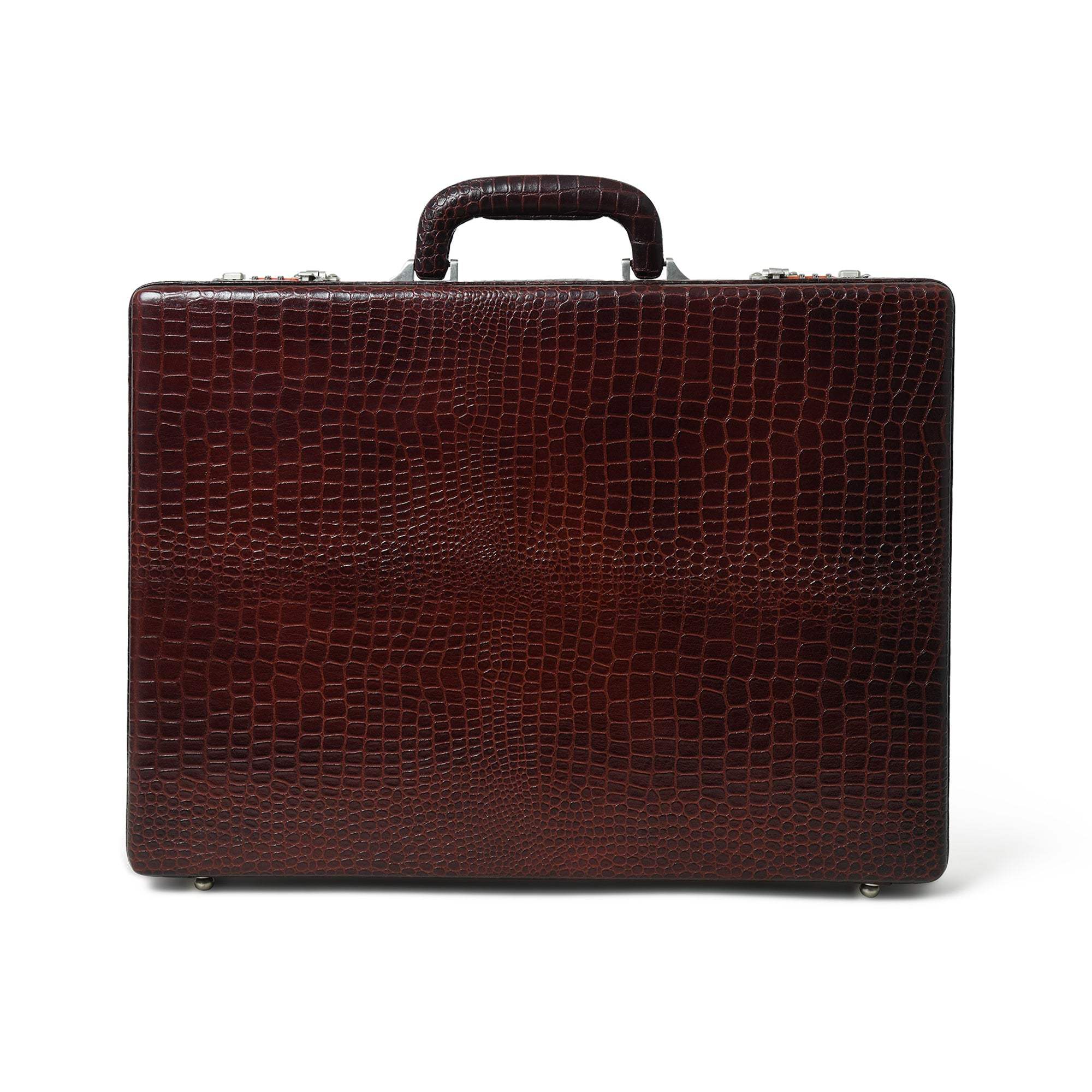 Executive Croco Leather Briefcase/Suitcase- Brown - Classy Leather Bags - Flyclothing LLC