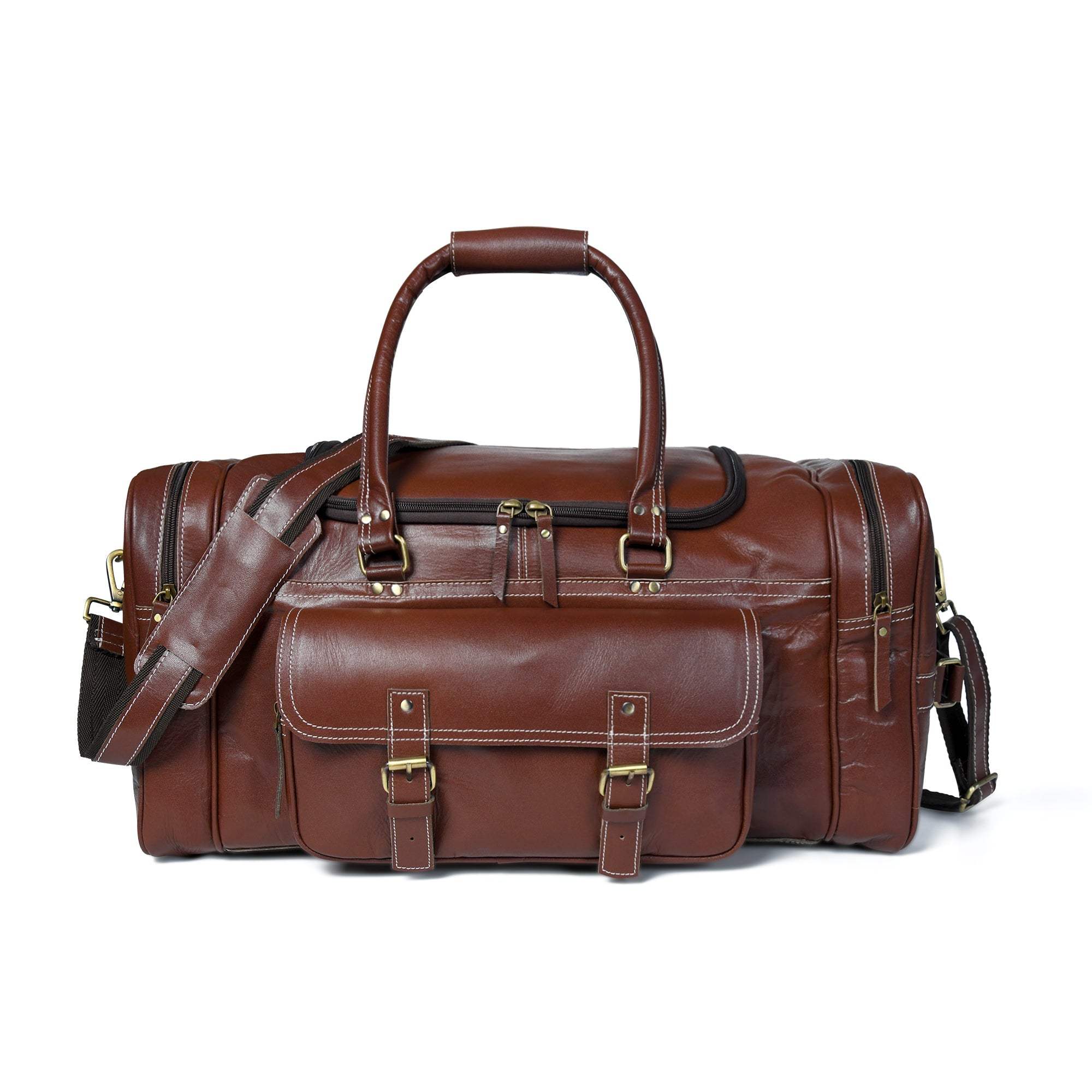 Upgraded Traveler Weekender Duffle - Classy Leather Bags - Flyclothing LLC