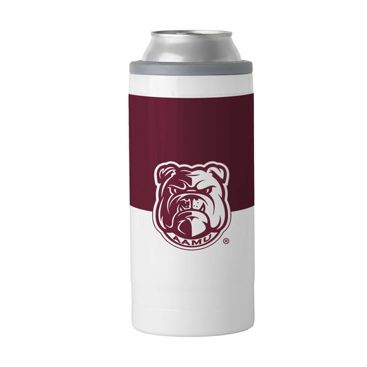Alabama A&M Colorblock 12oz Slim Can Coolie - Logo Brands - Flyclothing LLC