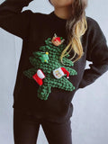 Christmas Tree Round Neck Long Sleeve Sweater - Trendsi - Flyclothing LLC
