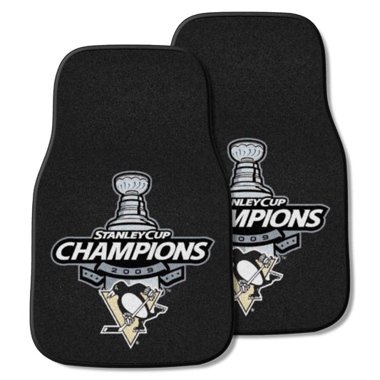 Pittsburgh Penguins Front Carpet Car Mat Set - 2 Pieces, 2009 NHL Stanley Cup Champions - Pittsburgh Penguins
