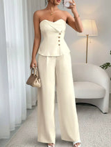 Sweetheart Neck Tube Top and PantsSet - Trendsi - Flyclothing LLC