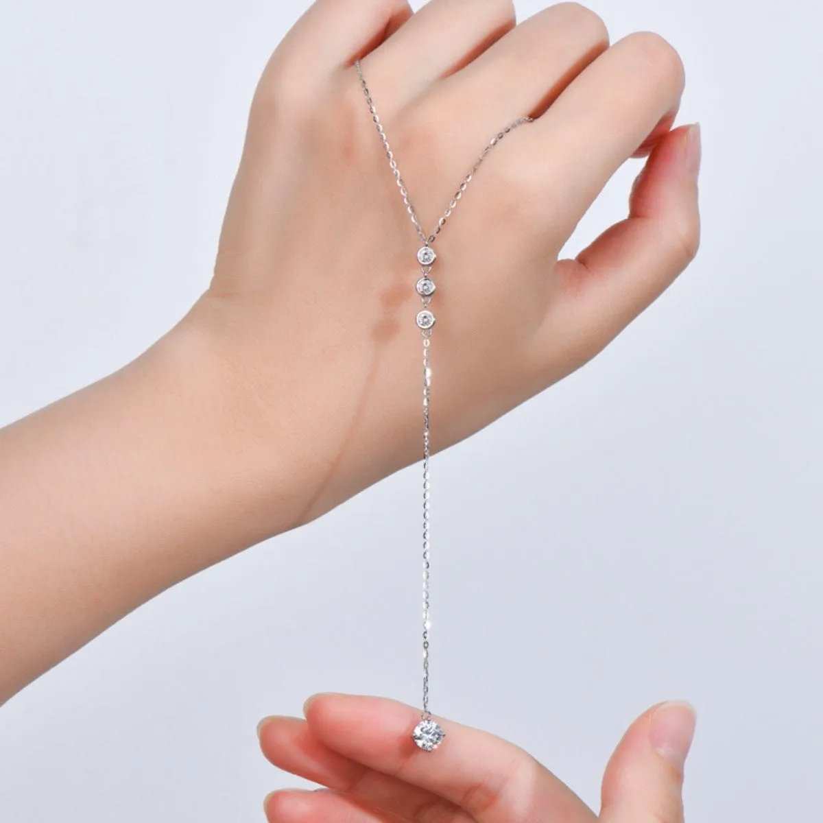 1.3 Carat Moissanite 925 Sterling Silver Drop Necklace - Trendsi - Flyclothing LLC