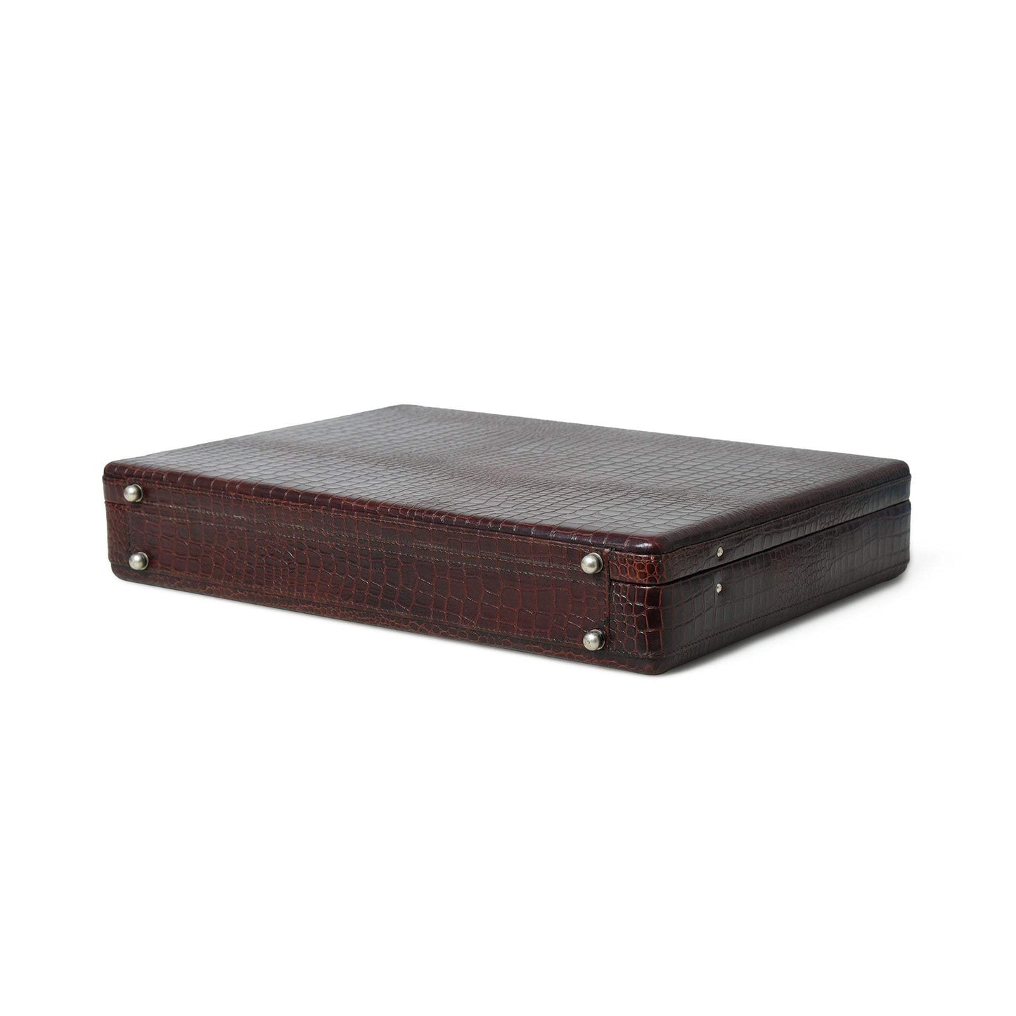 Executive Croco Leather Briefcase/Suitcase- Brown - Classy Leather Bags - Flyclothing LLC