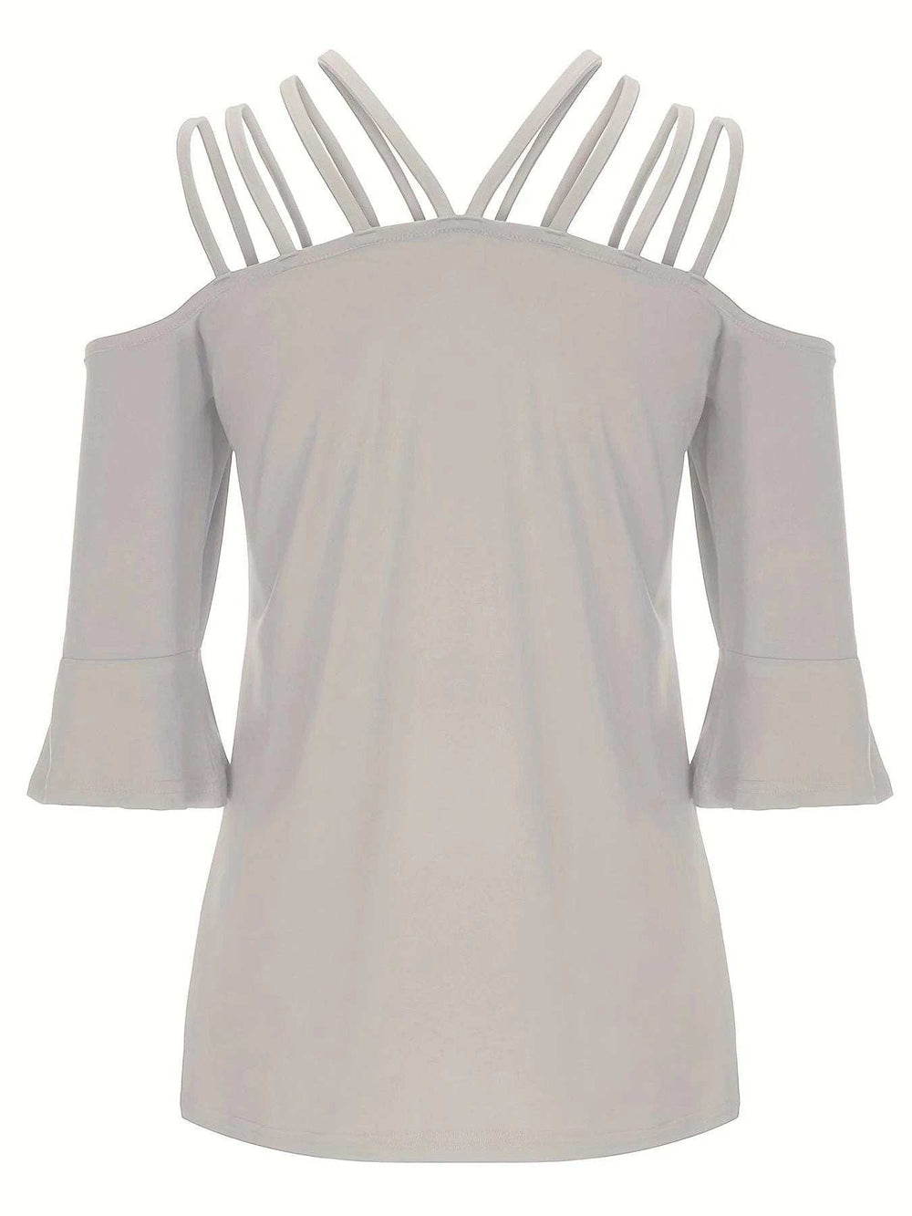 Full Size Cold Shoulder Three-Quarter Sleeve Blouse - Trendsi - Flyclothing LLC