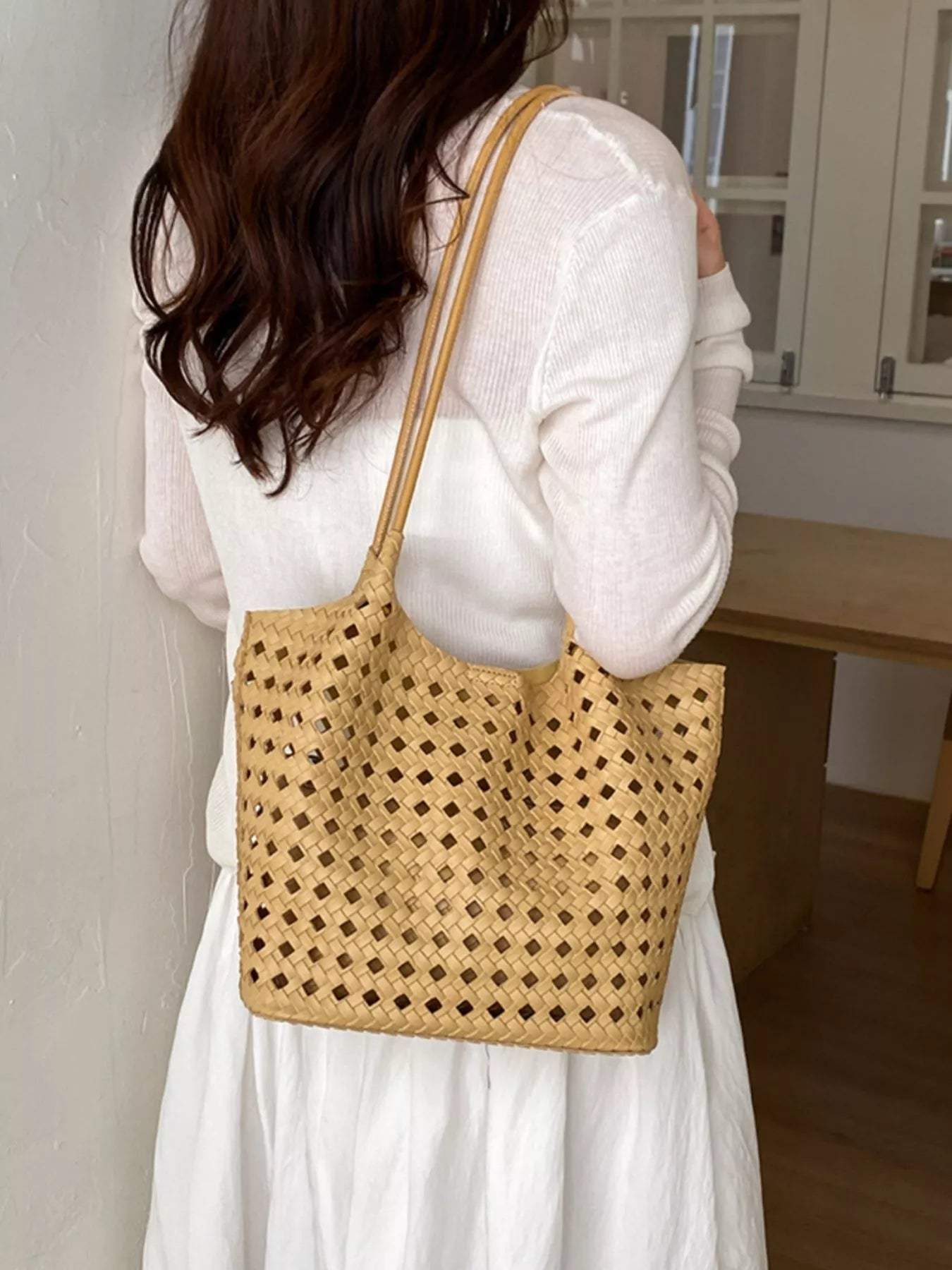 Woven Leather Shoulder Bag - Trendsi - Flyclothing LLC