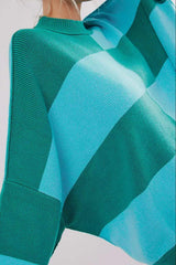 Color Block Round Neck Long Sleeve Sweater - Trendsi - Flyclothing LLC