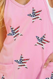 Sequin Pocketed Star V-Neck Romper - Trendsi - Flyclothing LLC