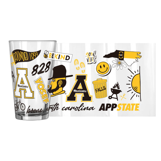 Appalachian State 16oz Native Pint Glass - Logo Brands - Flyclothing LLC
