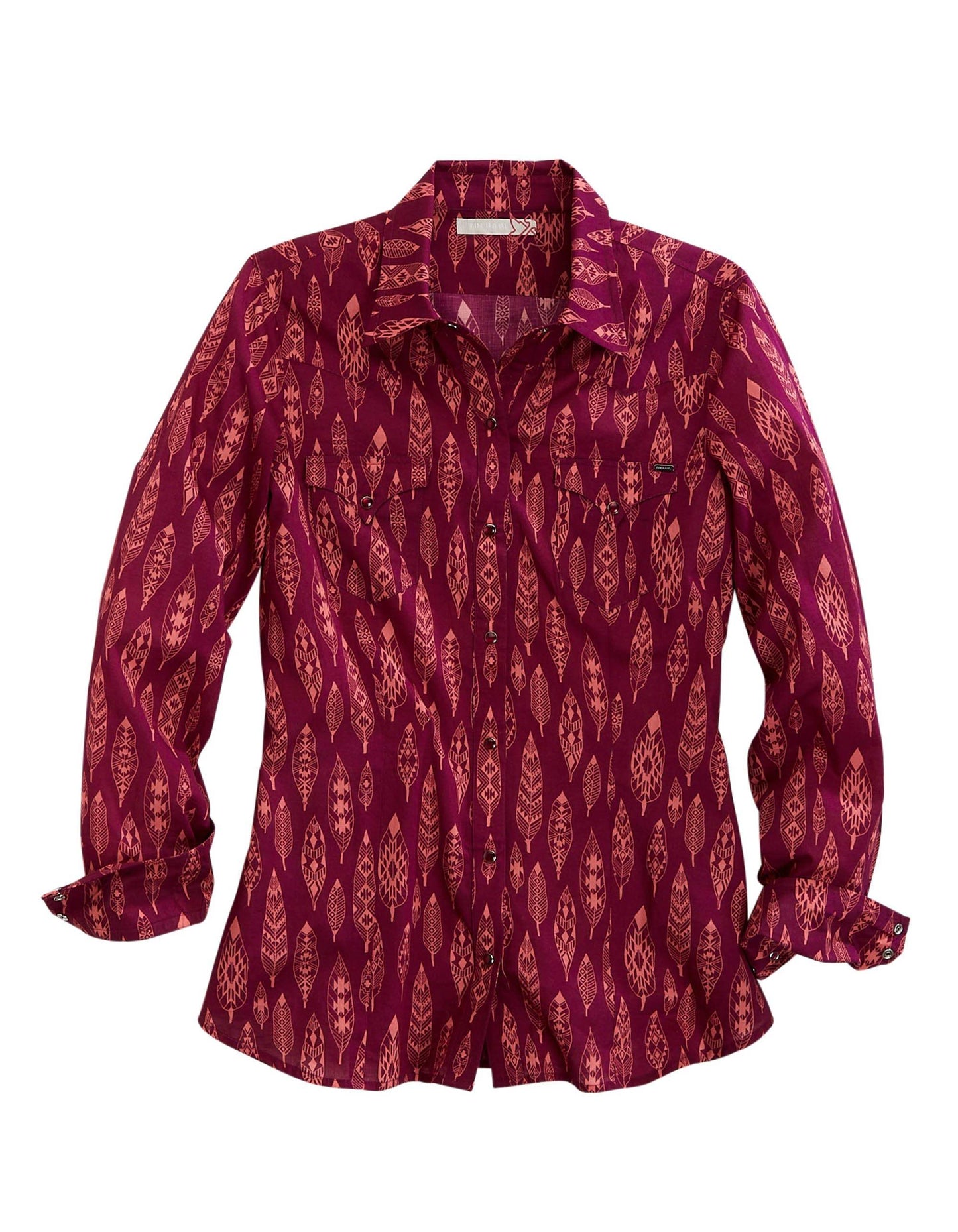Tin Haul Womens Short Sleeve Pullover Aztec Feathers - TIN HAUL - Flyclothing LLC