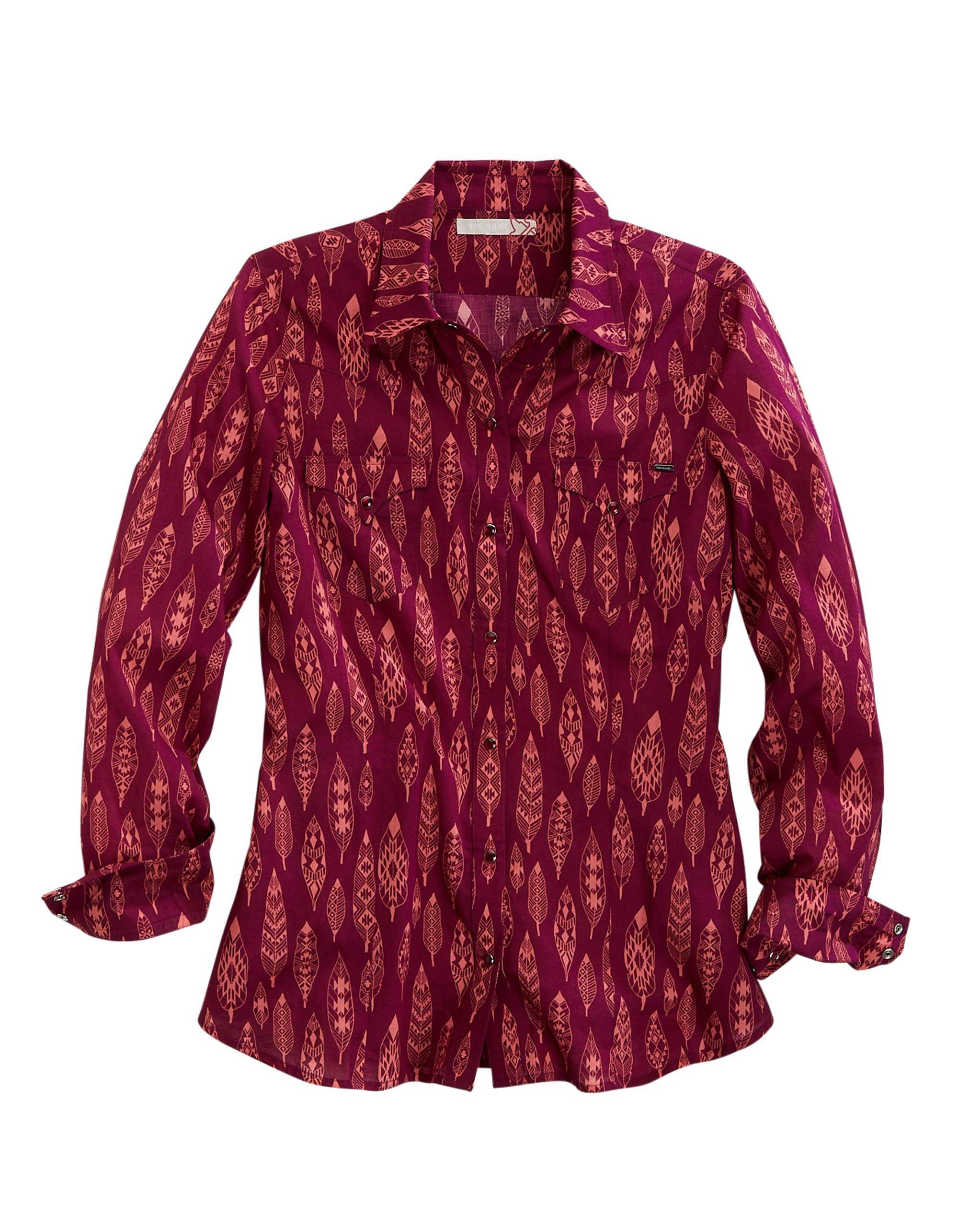 Tin Haul Womens Short Sleeve Pullover Aztec Feathers - TIN HAUL - Flyclothing LLC