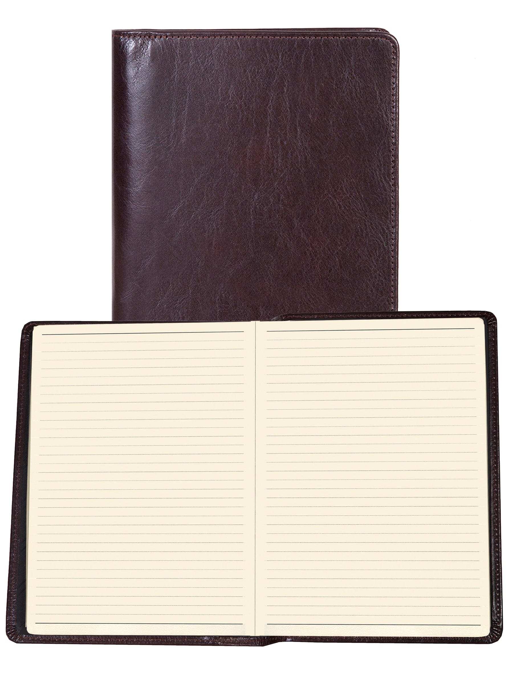 Italia Italian leather Walnut Ruled journal - Scully Leather - Flyclothing LLC