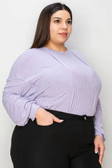 Basic Bae Full Size Ribbed Round Neck Long Sleeve T-Shirt - ShopBasicbae - Flyclothing LLC