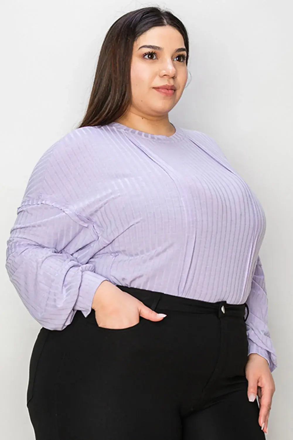 Basic Bae Full Size Ribbed Round Neck Long Sleeve T-Shirt - ShopBasicbae - Flyclothing LLC