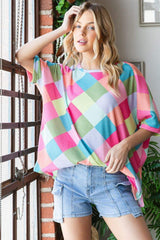 HOPELY Color Block Waffle Oversized T-Shirt - Trendsi - Flyclothing LLC