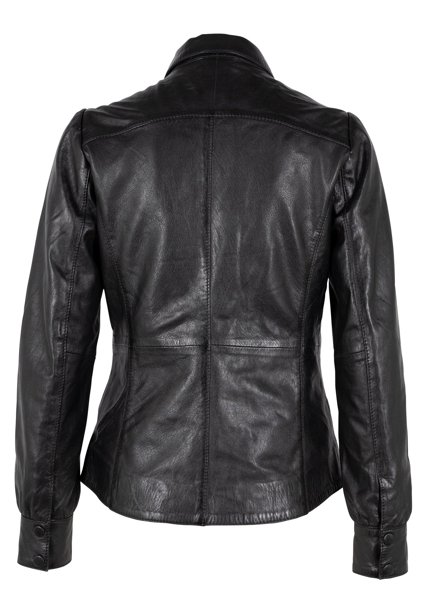 Lilla RF Leather Shirt, Black