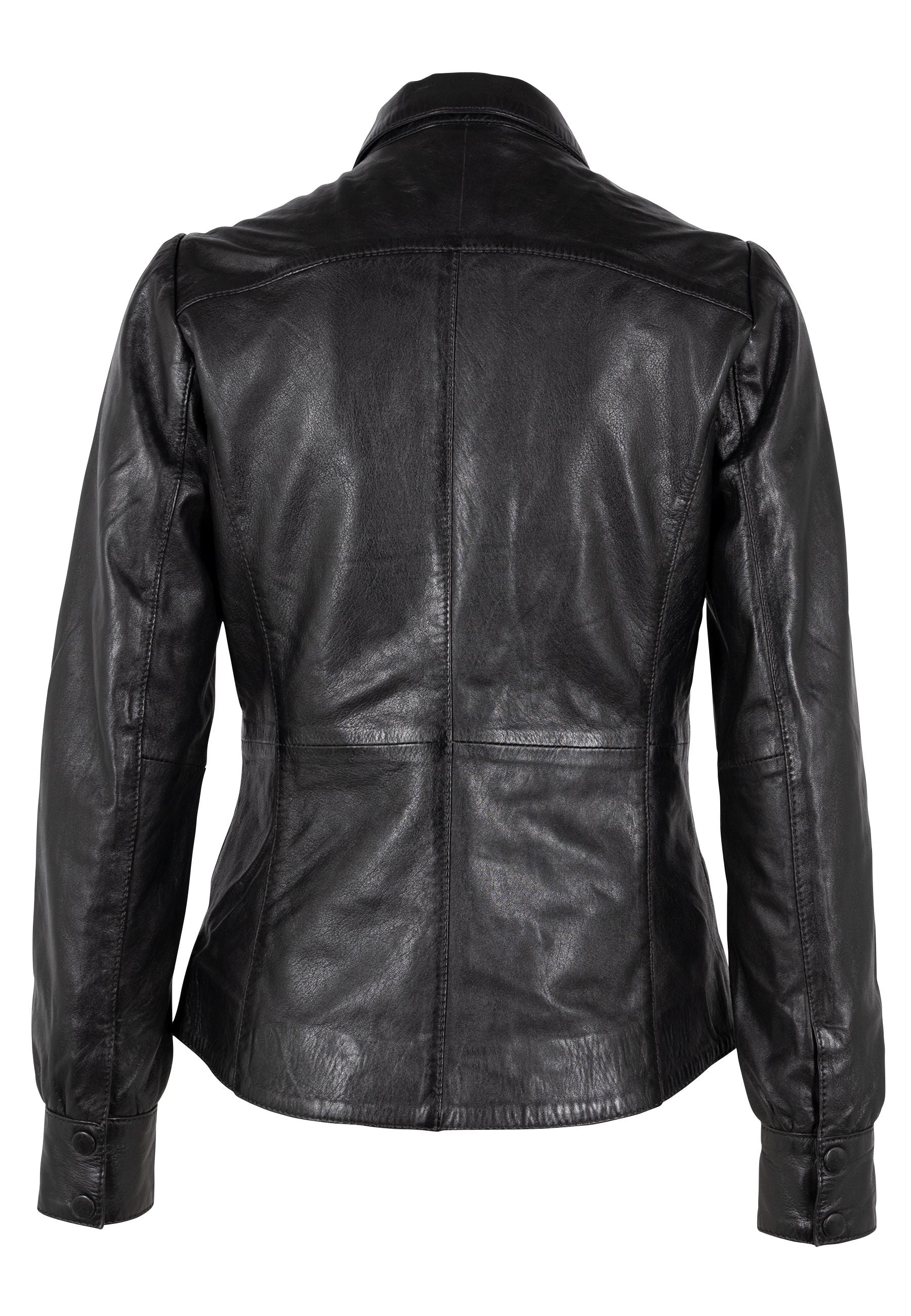 Lilla RF Leather Shirt, Black
