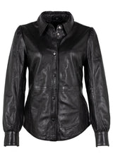 Lilla RF Leather Shirt, Black