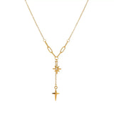 18K Gold-Plated Cross Necklace - Trendsi - Flyclothing LLC