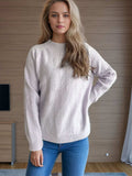 Mock Neck Long Sleeve Sweater - Trendsi - Flyclothing LLC