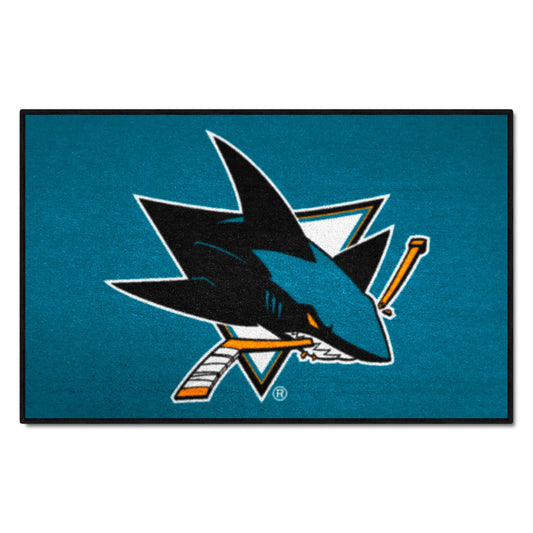 San Jose Sharks Starter Mat Accent Rug - 19in. x 30in. - San Jose Sharks