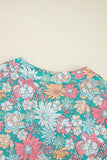 Printed Notched Short Sleeve Blouse - Trendsi - Flyclothing LLC