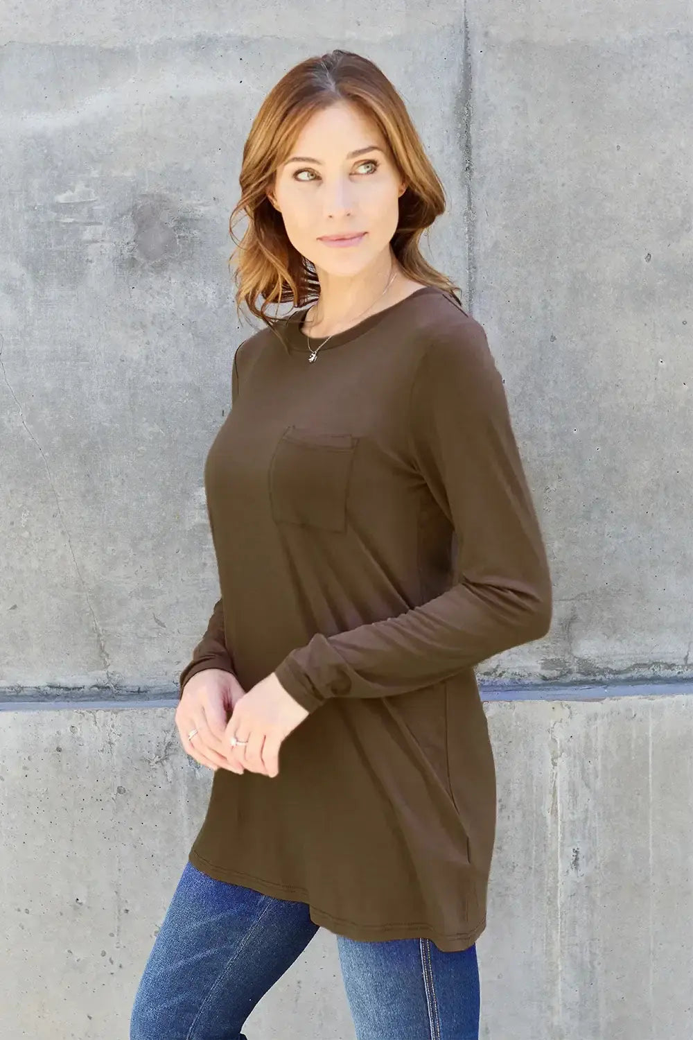 Basic Bae Full Size Round Neck Long Sleeve Top - ShopBasicbae - Flyclothing LLC