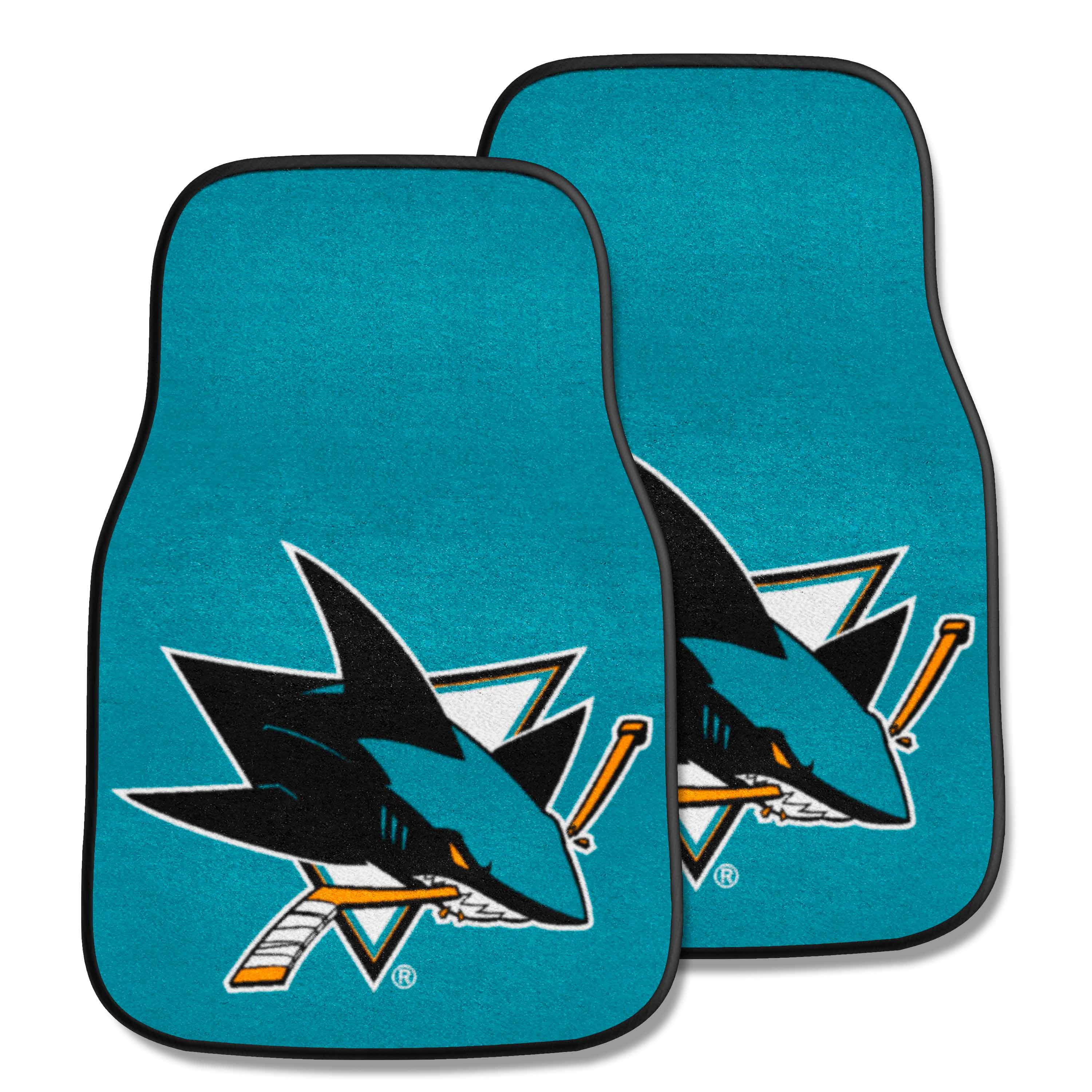 San Jose Sharks Front Carpet Car Mat Set - 2 Pieces - San Jose Sharks