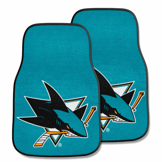 San Jose Sharks Front Carpet Car Mat Set - 2 Pieces - San Jose Sharks