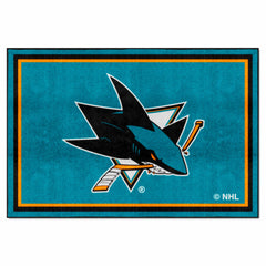 San Jose Sharks 5ft. x 8 ft. Plush Area Rug - San Jose Sharks