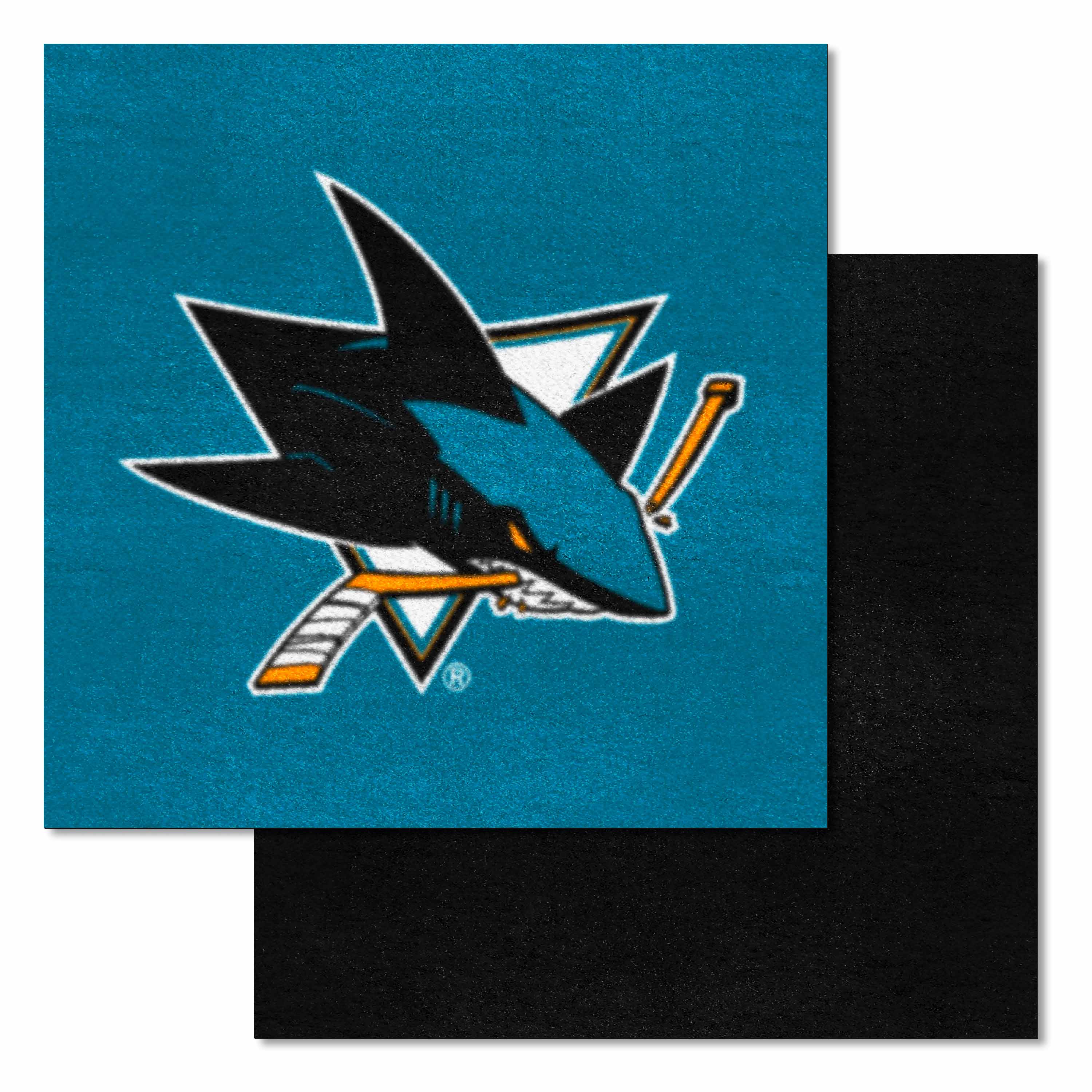 San Jose Sharks Team Carpet Tiles - 45 Sq Ft. - San Jose Sharks
