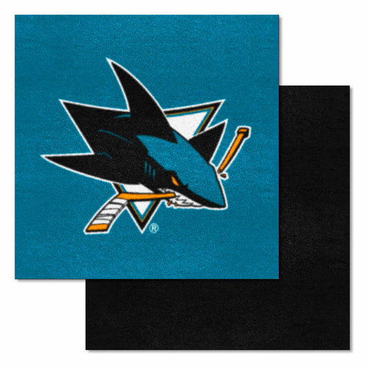 San Jose Sharks Team Carpet Tiles - 45 Sq Ft. - San Jose Sharks